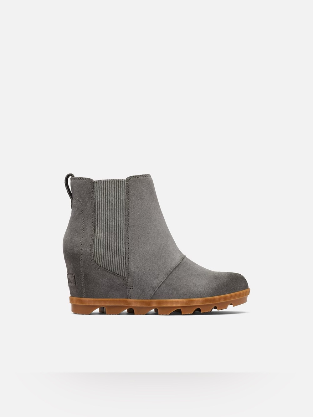 Sorel Women’s Joan of Arctic Grey Suede Wedge II Chelsea Ankle Boots Size 7